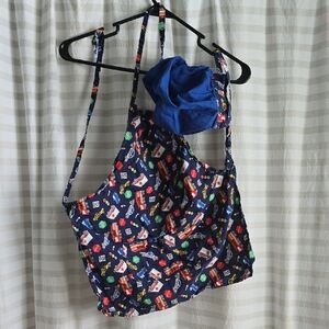 Kids Colorful Patterned Apron and Hat Set